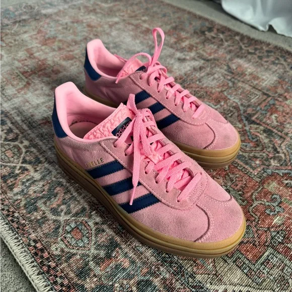 adidas Pink and Navy Gazelle Sneakers - Picture 4 of 4